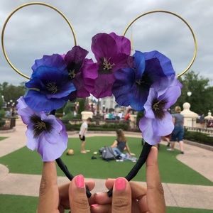 Blue and purple floral ears!